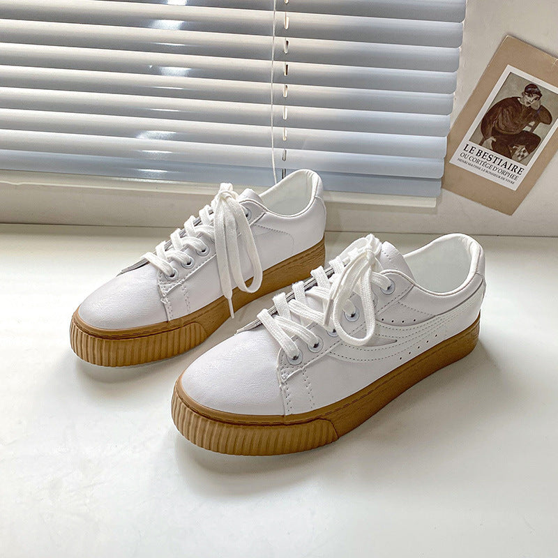 Womens Korean Style White Student Casual Shoes